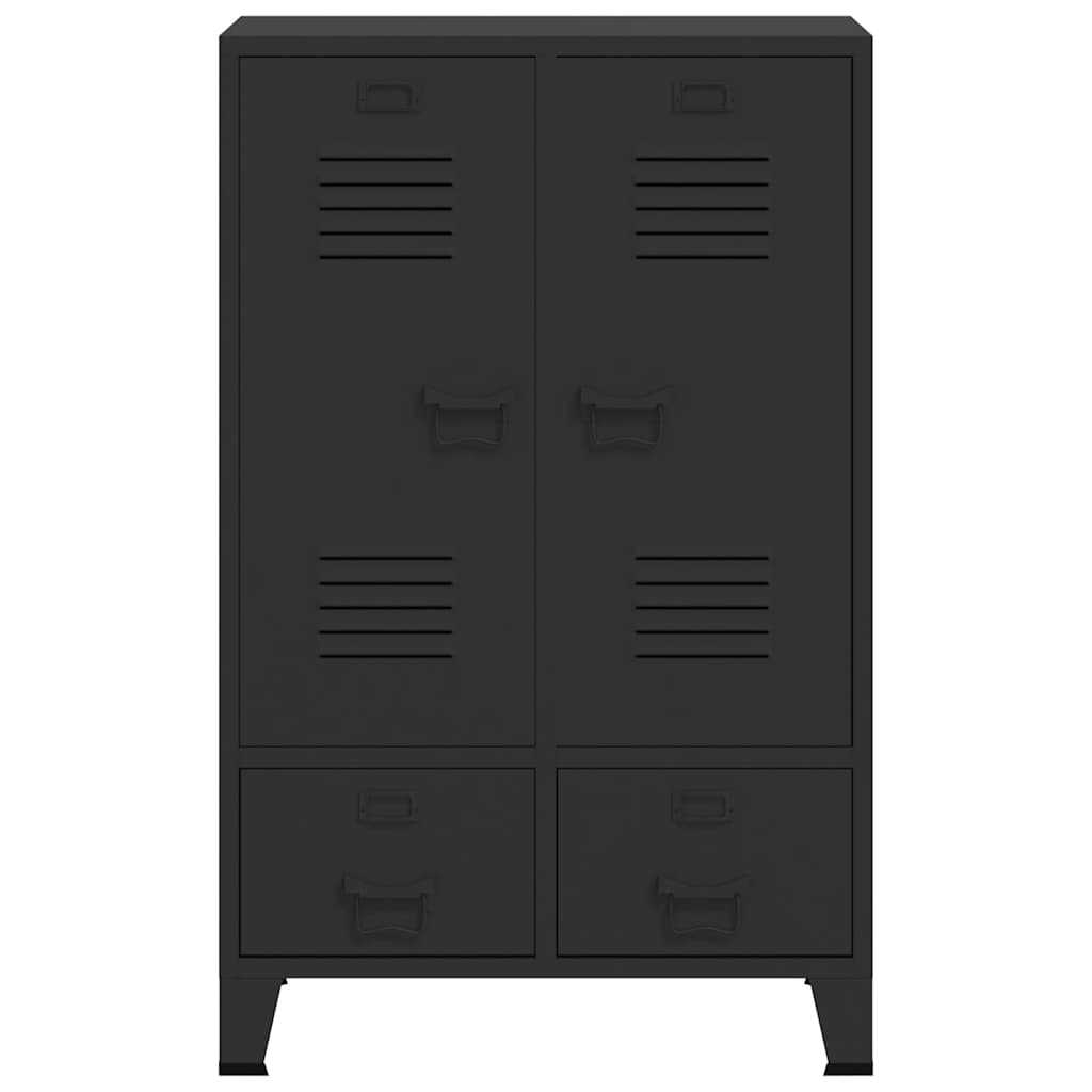Garde-robe métal de style industriel 67x35x107 cm noir - XIOS