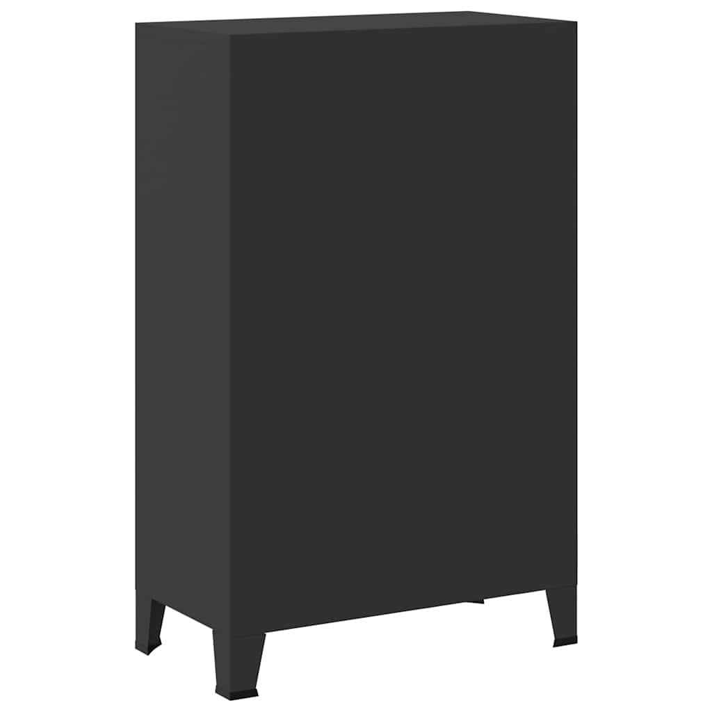 Garde-robe métal de style industriel 67x35x107 cm noir - XIOS