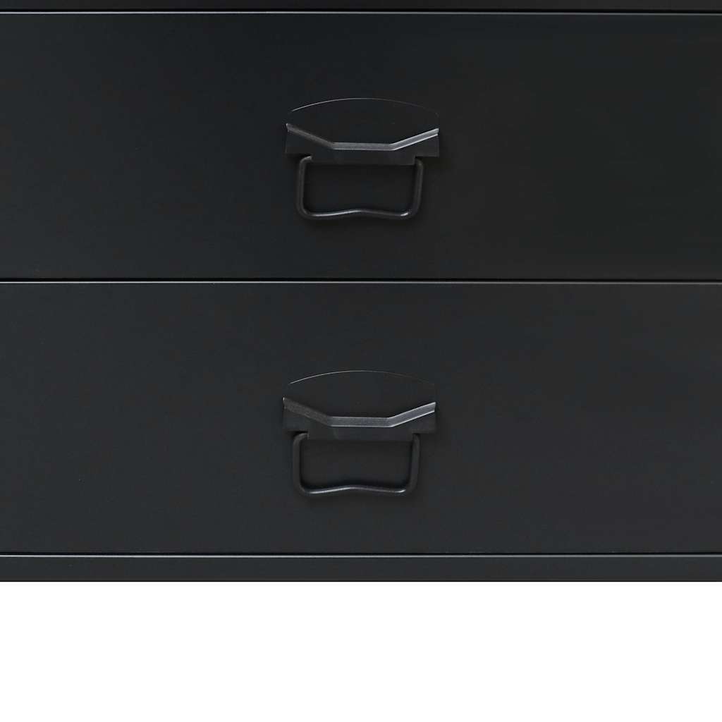 Commode à tiroirs Métal Style Industriel 78x40x93 cm Noir