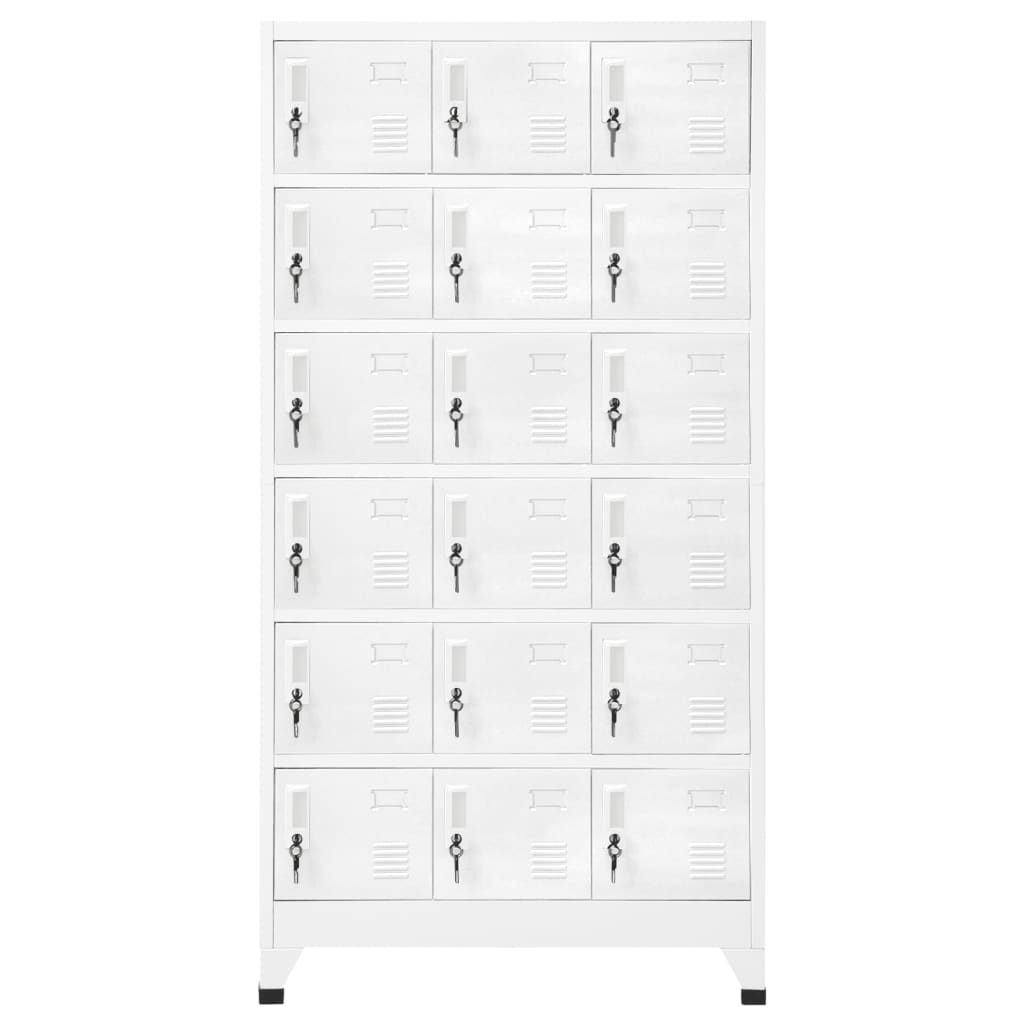 Armoire à casier avec 18 compartiments Métal 90x40x180 cm - XIOS