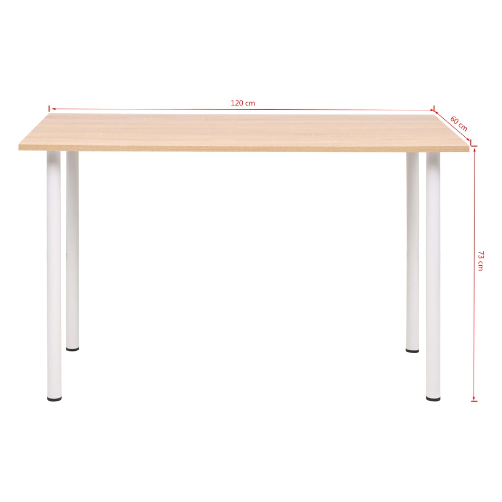 Table à manger 120x60x73 cm Chêne et blanc - XIOS