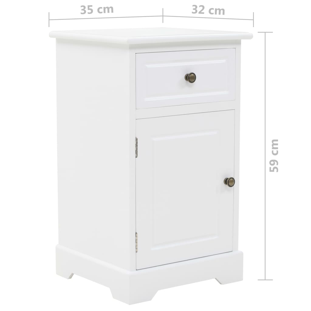 Table de chevet MDF et bois de pin 35x32x59 cm - XIOS