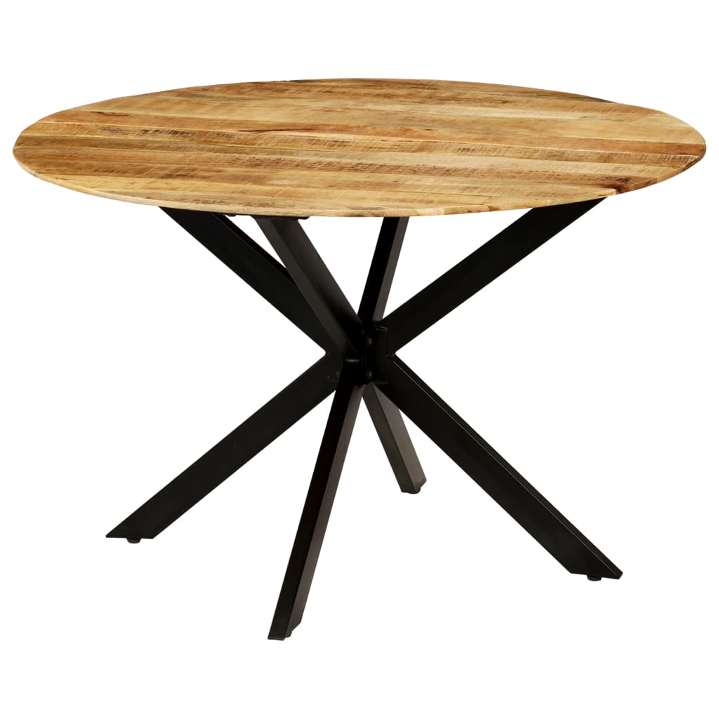Table à manger Bois de manguier brut massif et acier 120x77 cm - XIOS