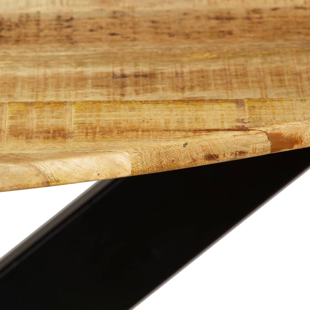 Table à manger Bois de manguier brut massif et acier 120x77 cm - XIOS