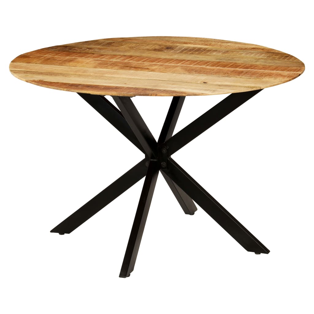 Table à manger Bois de manguier brut massif et acier 120x77 cm - XIOS