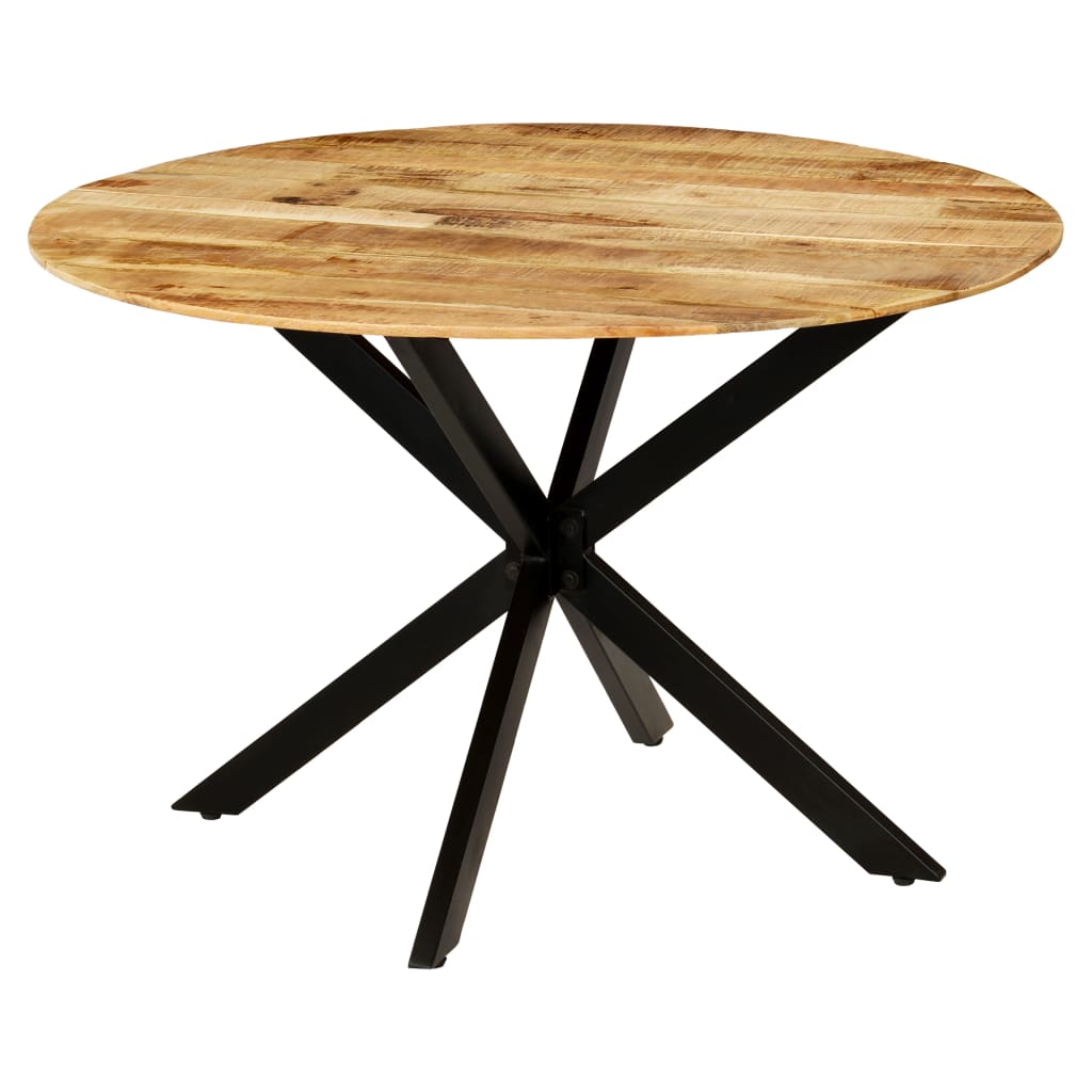 Table à manger Bois de manguier brut massif et acier 120x77 cm - XIOS