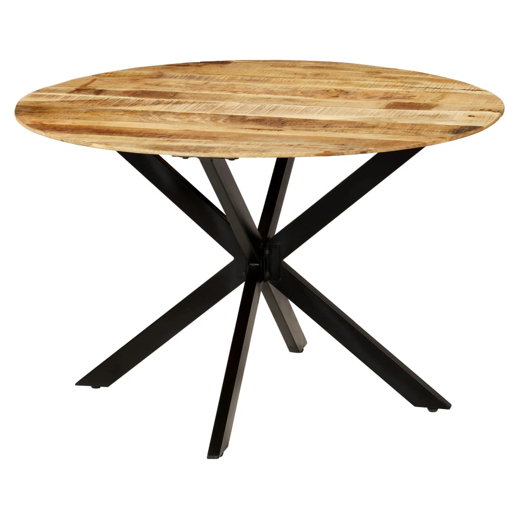 Table à manger Bois de manguier brut massif et acier 120x77 cm - XIOS