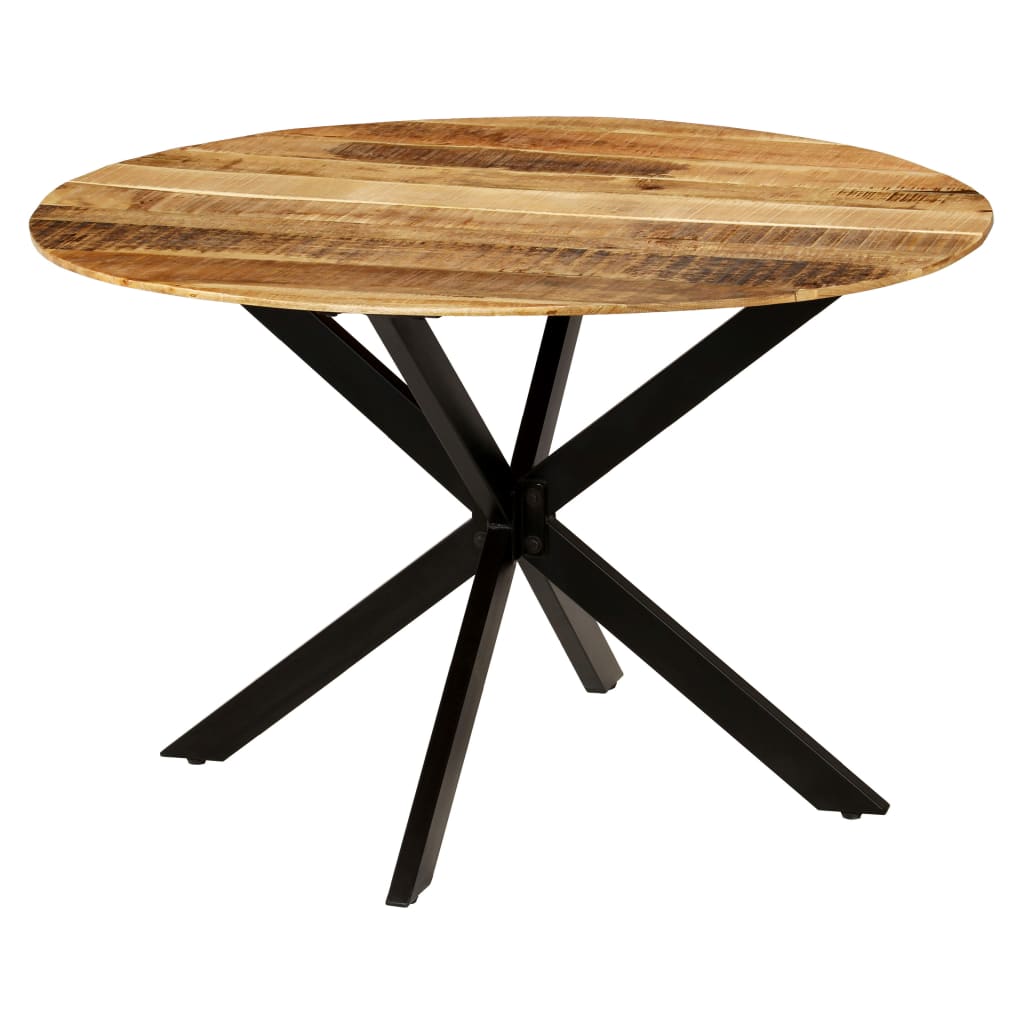 Table à manger Bois de manguier brut massif et acier 120x77 cm - XIOS