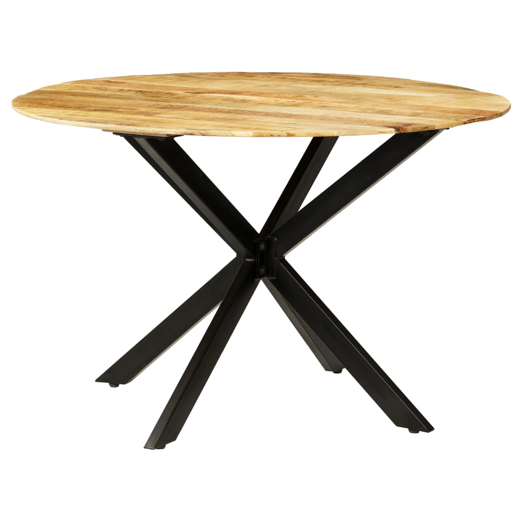 Table à manger Bois de manguier brut massif et acier 120x77 cm - XIOS