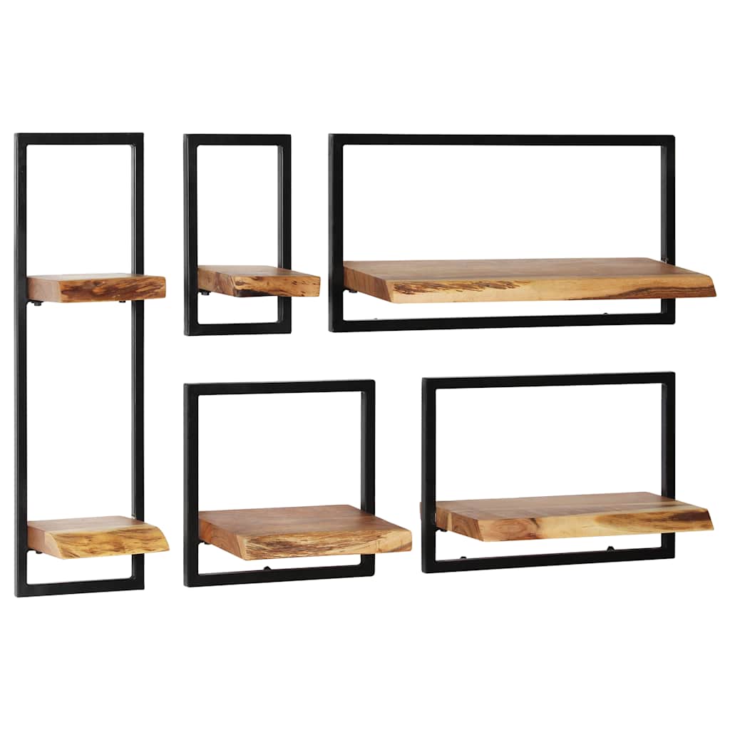 Set d'étagères murales 5 pcs Bois d'acacia massif et acier - XIOS