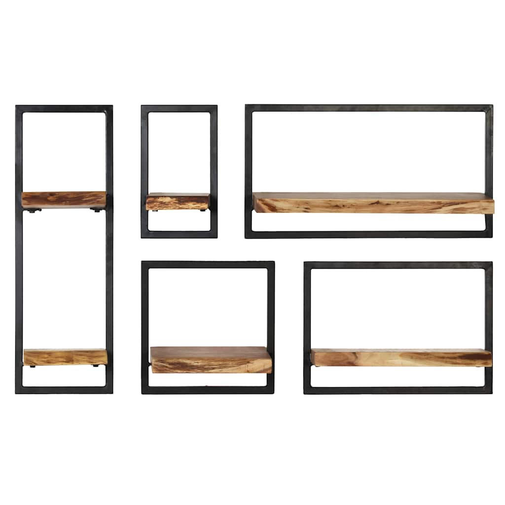 Set d'étagères murales 5 pcs Bois d'acacia massif et acier - XIOS