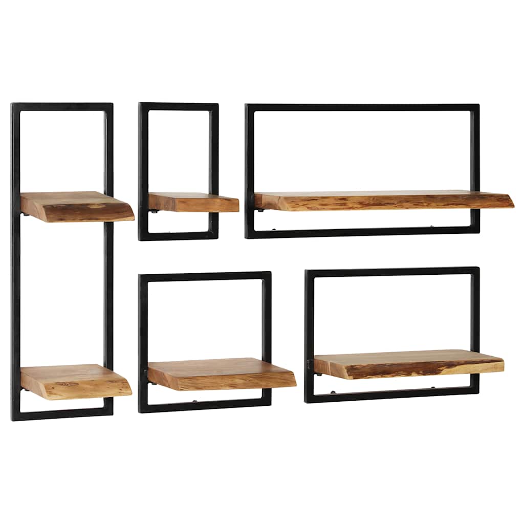 Set d'étagères murales 5 pcs Bois d'acacia massif et acier - XIOS