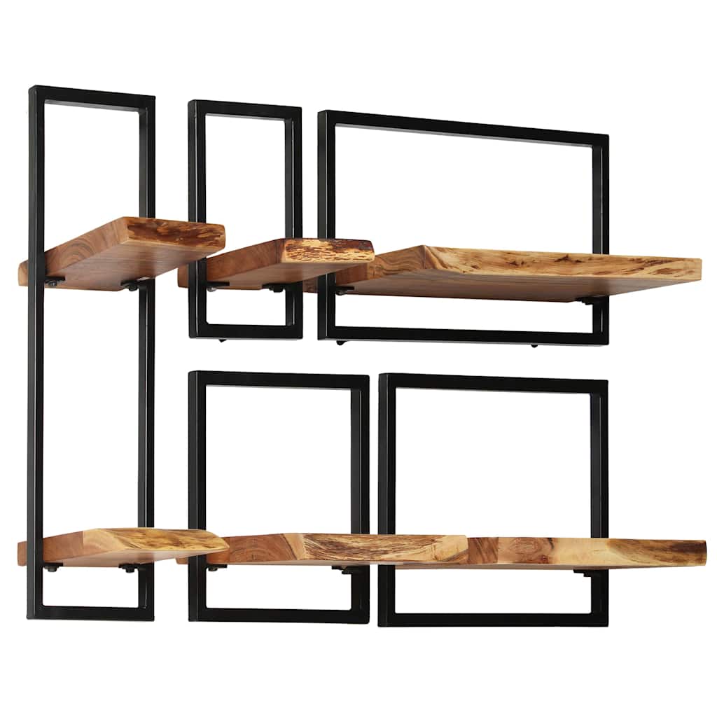 Set d'étagères murales 5 pcs Bois d'acacia massif et acier - XIOS