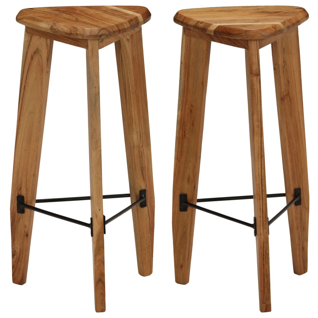 Tabourets de bar lot de 2 bois d'acacia massif - XIOS