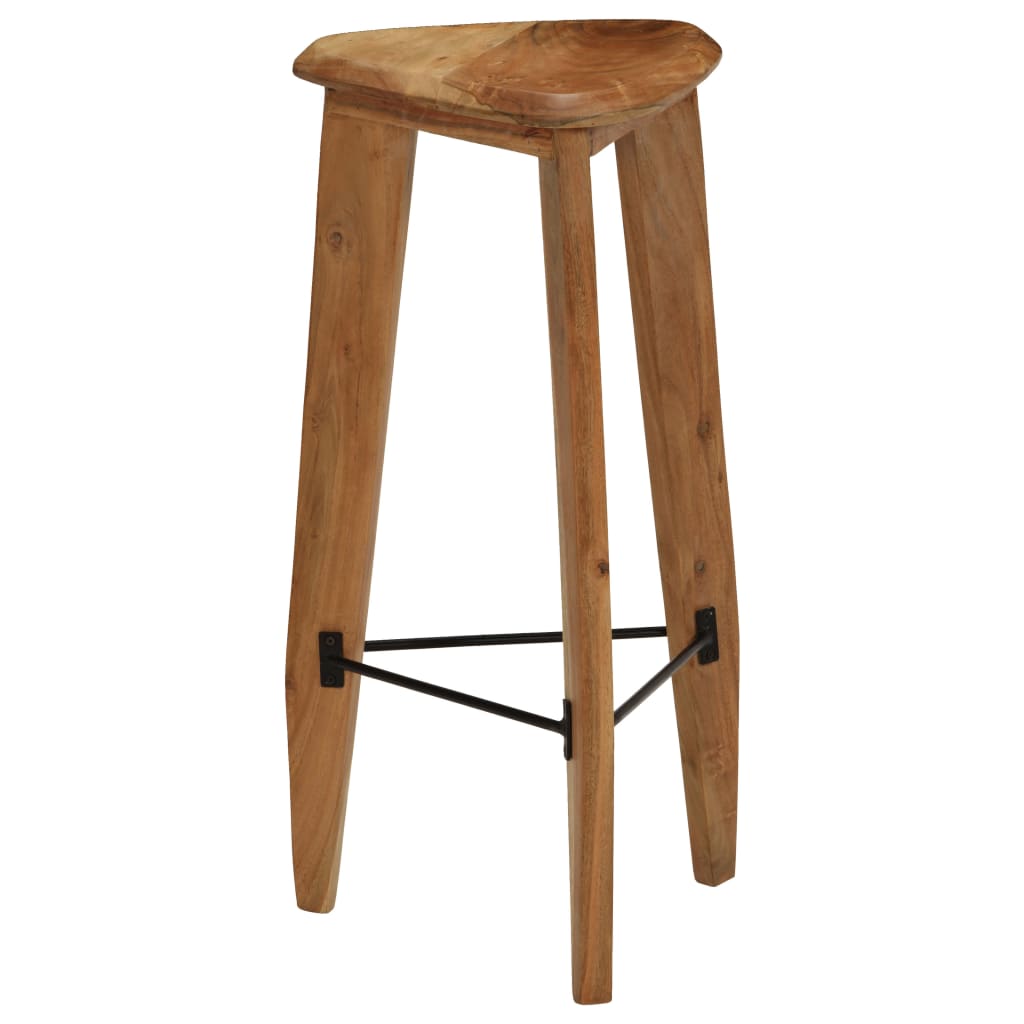 Tabourets de bar lot de 2 bois d'acacia massif - XIOS