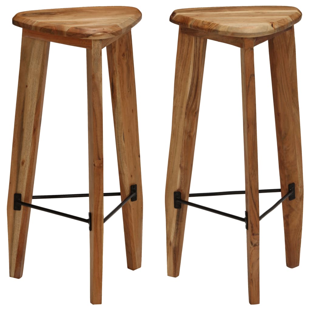 Tabourets de bar lot de 2 bois d'acacia massif - XIOS