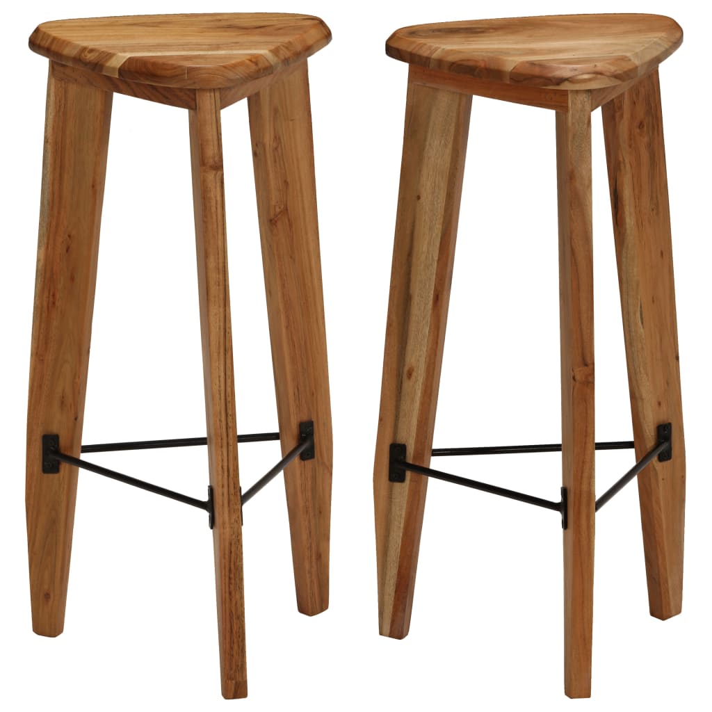Tabourets de bar lot de 2 bois d'acacia massif - XIOS
