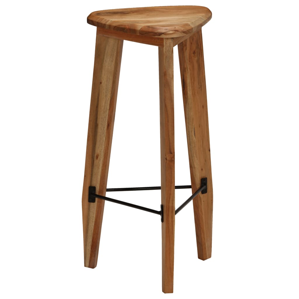 Tabourets de bar lot de 2 bois d'acacia massif - XIOS