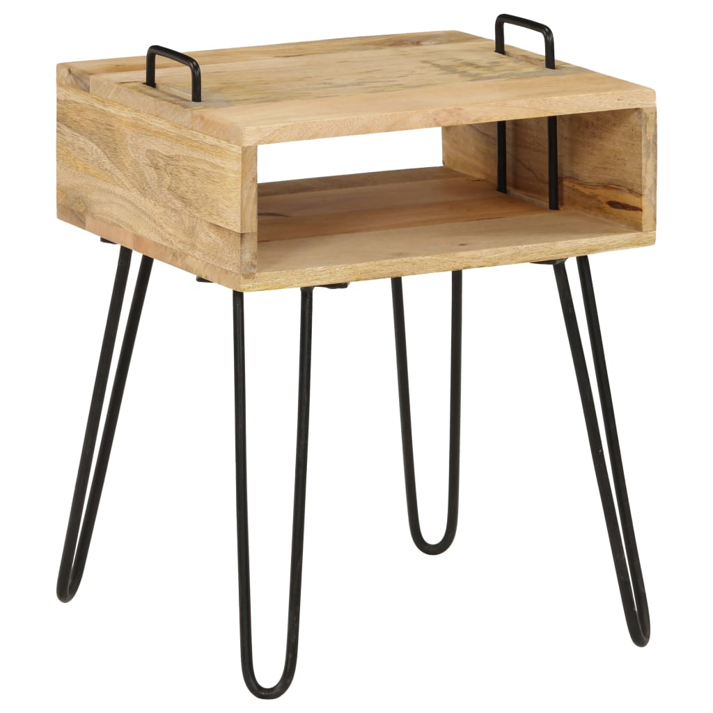 Table de chevet Bois de manguier massif 40 x 34 x 47 cm