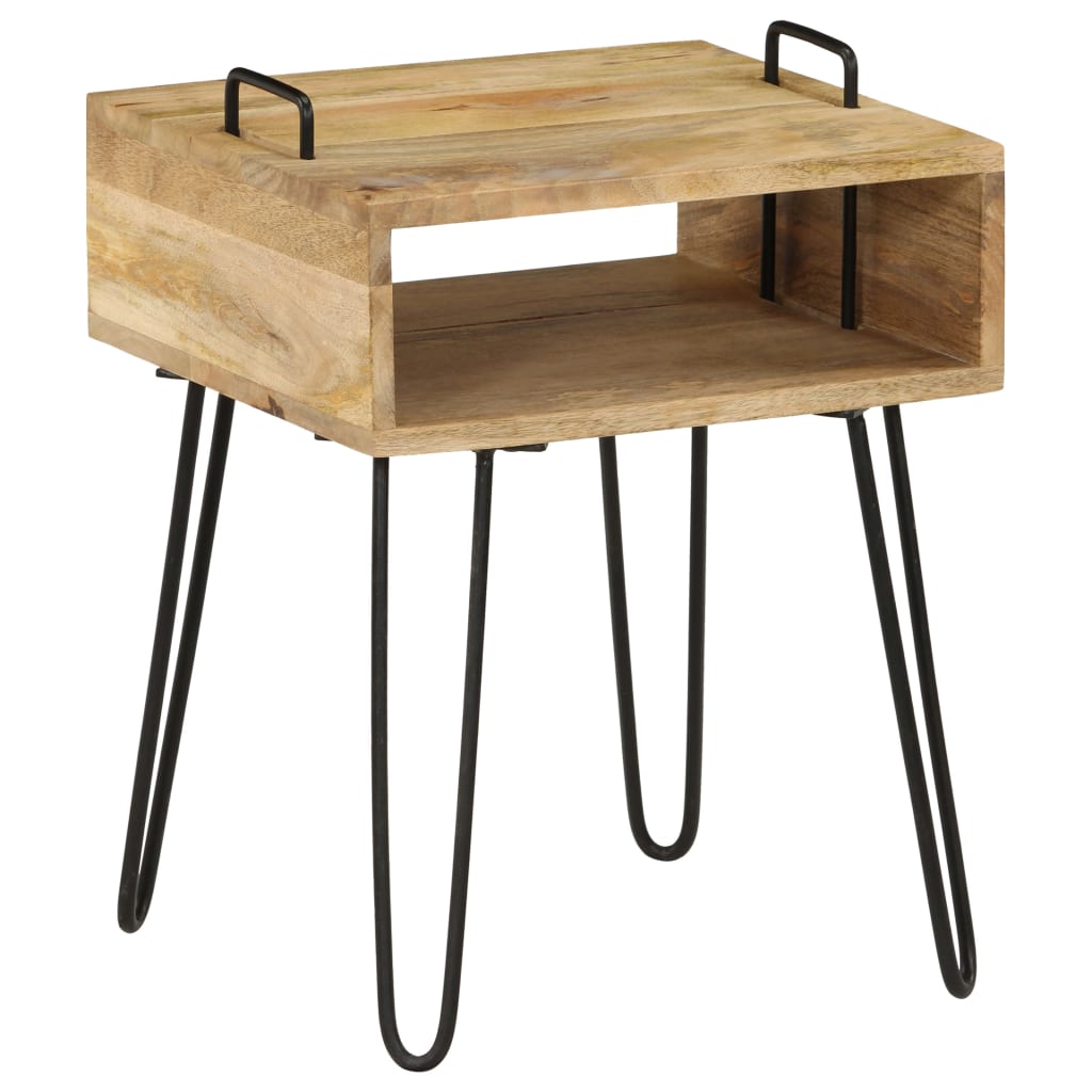 Table de chevet Bois de manguier massif 40 x 34 x 47 cm