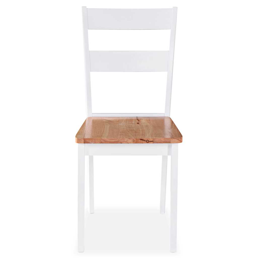 Chaises à manger lot de 6 blanc bois d'hévéa massif - XIOS