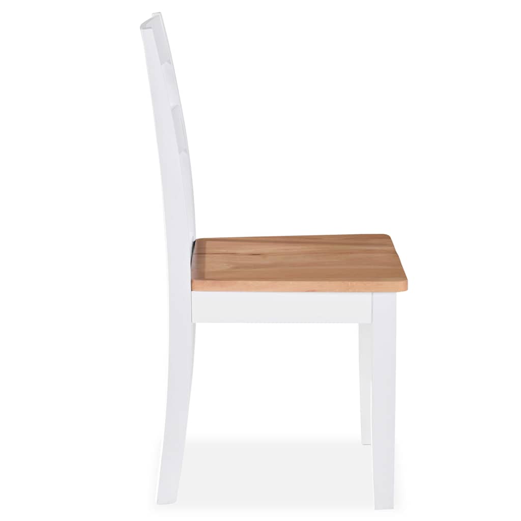 Chaises à manger lot de 6 blanc bois d'hévéa massif - XIOS