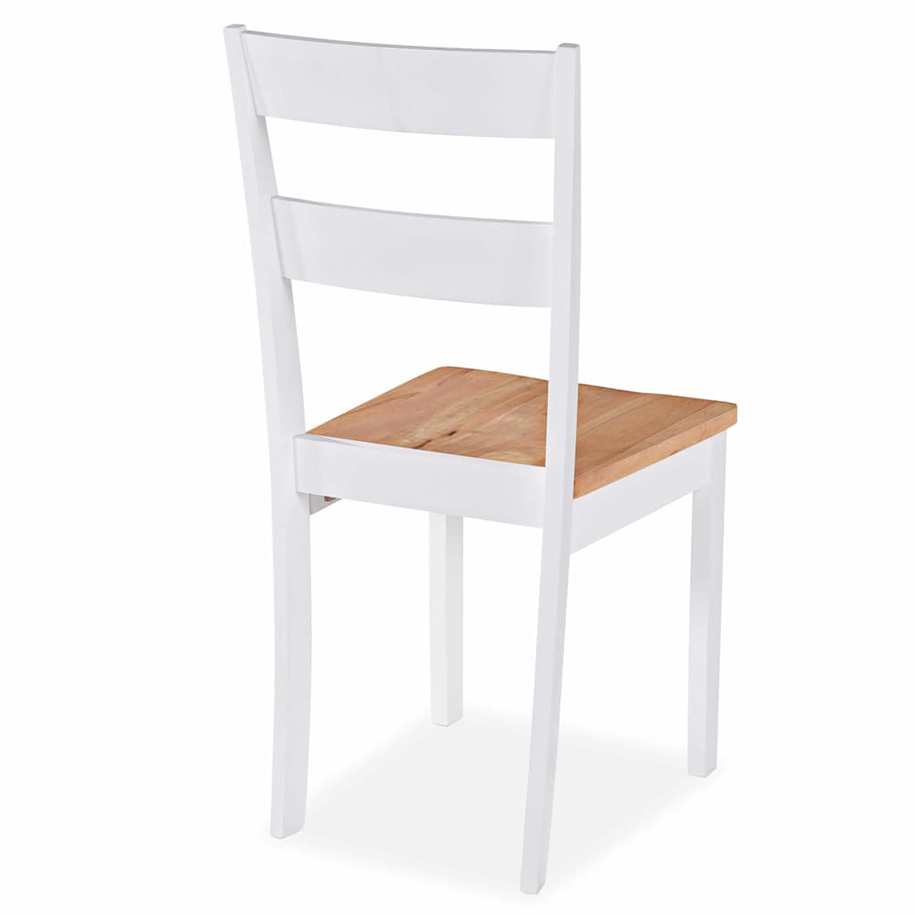 Chaises à manger lot de 6 blanc bois d'hévéa massif - XIOS