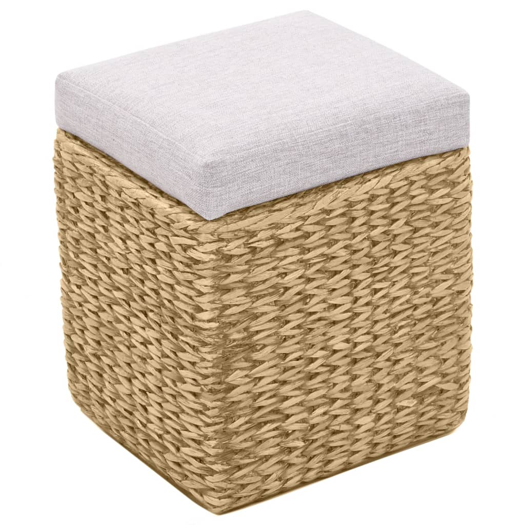 Banc avec 2 poufs Jacinthe d'eau Gris - XIOS