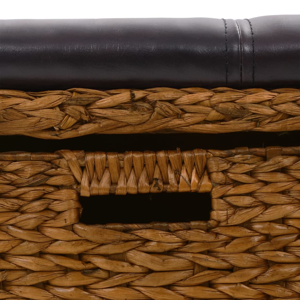 Banc avec 2 paniers Jacinthe d'eau 71 x 40 x 42 cm Marron - XIOS