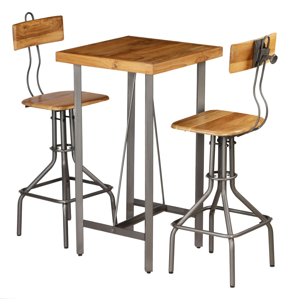 Ensemble de bar 3 pcs Teck recyclé massif - XIOS