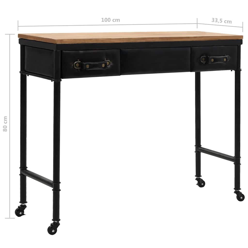 Table console MDF et bois de sapin 100 x 33,5 x 80 cm - XIOS
