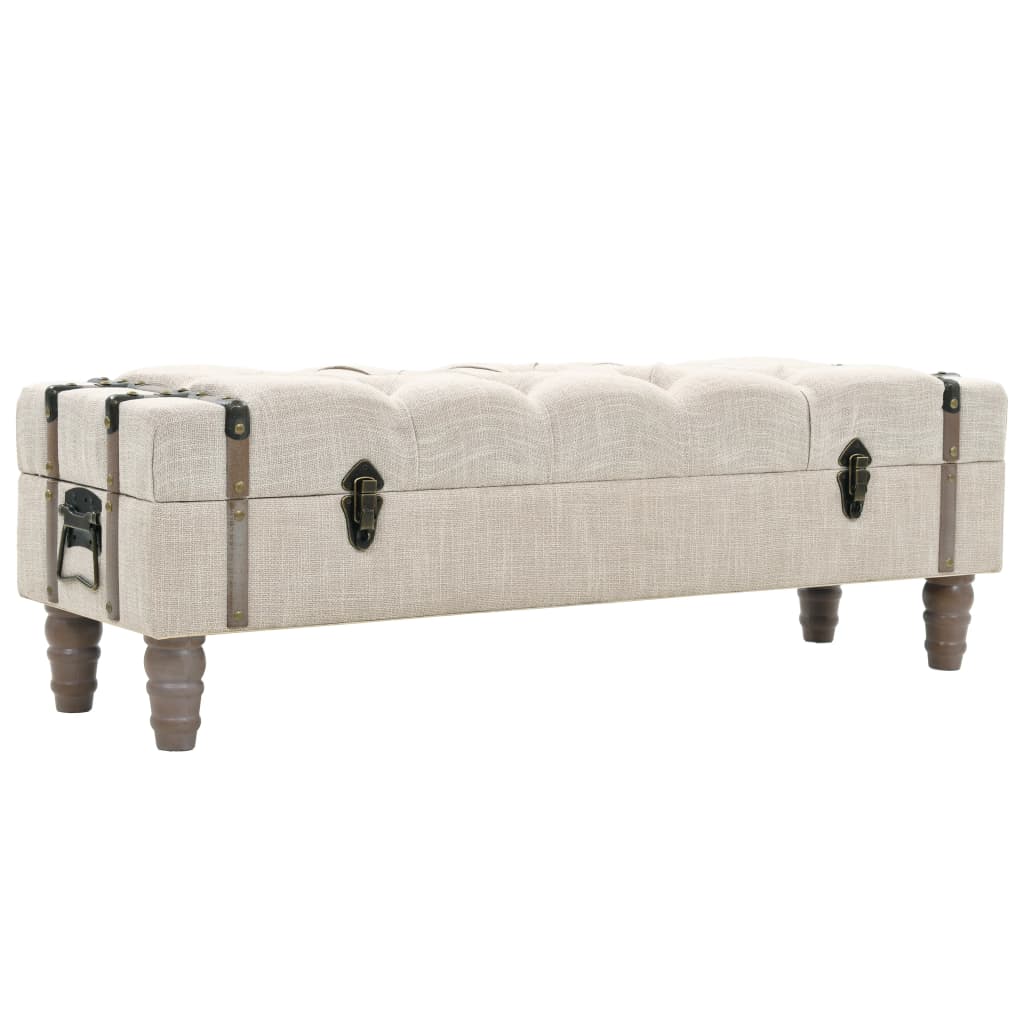 Banc de rangement Bois massif et acier 111x34x37 cm - XIOS