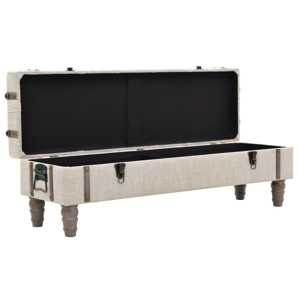 Banc de rangement Bois massif et acier 111x34x37 cm - XIOS