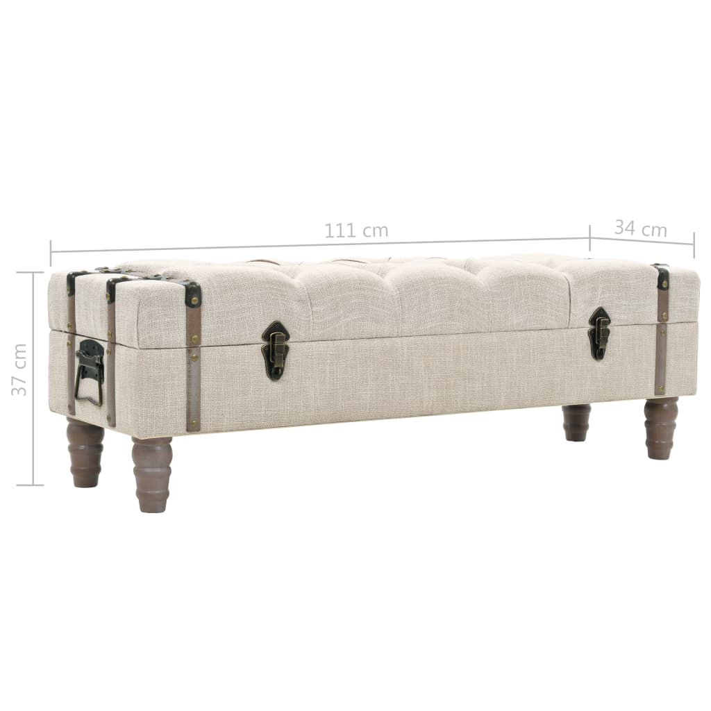 Banc de rangement Bois massif et acier 111x34x37 cm - XIOS