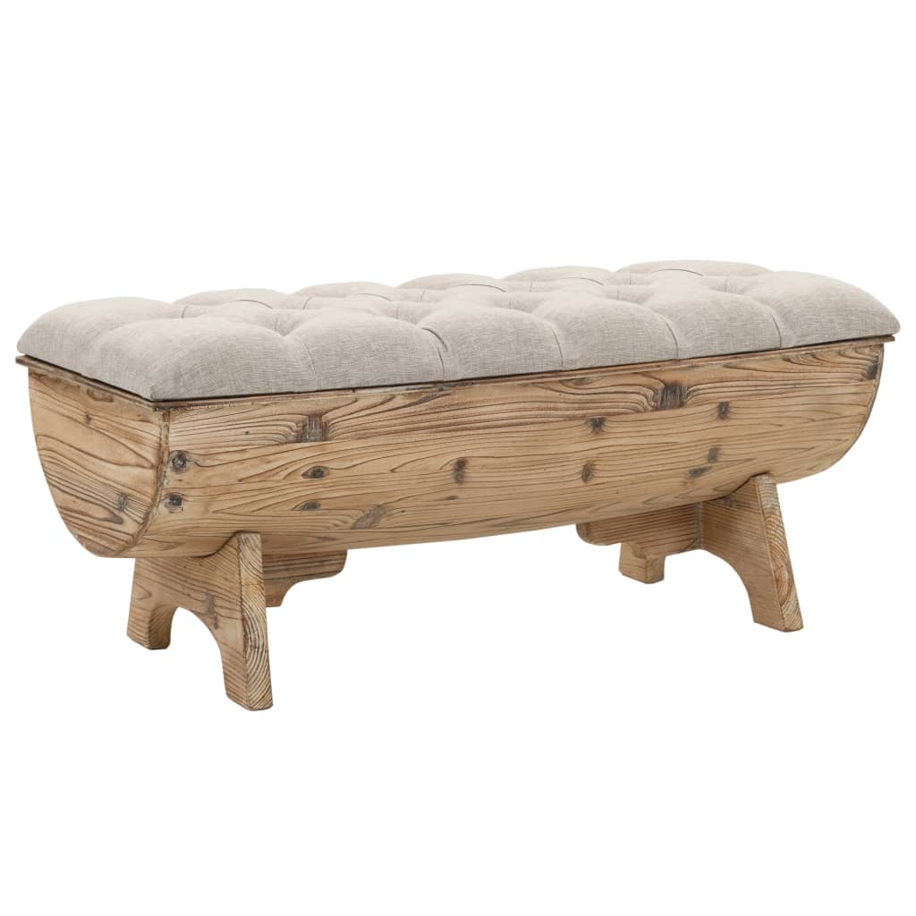 Banc de rangement Bois massif et tissu 103 x 51 x 44 cm - XIOS