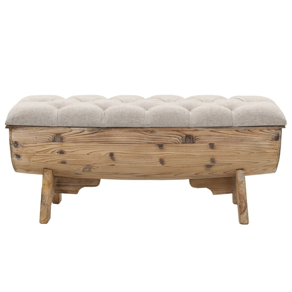 Banc de rangement Bois massif et tissu 103 x 51 x 44 cm - XIOS