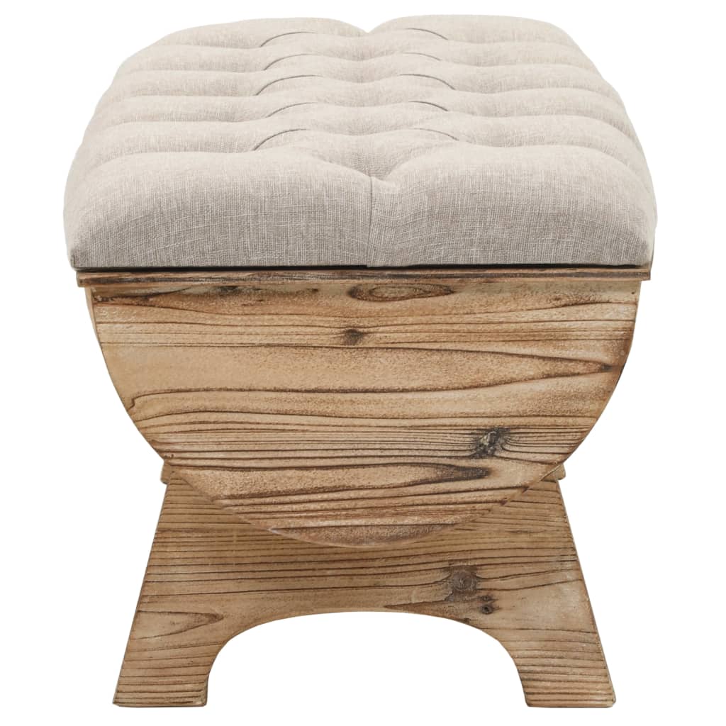 Banc de rangement Bois massif et tissu 103 x 51 x 44 cm - XIOS