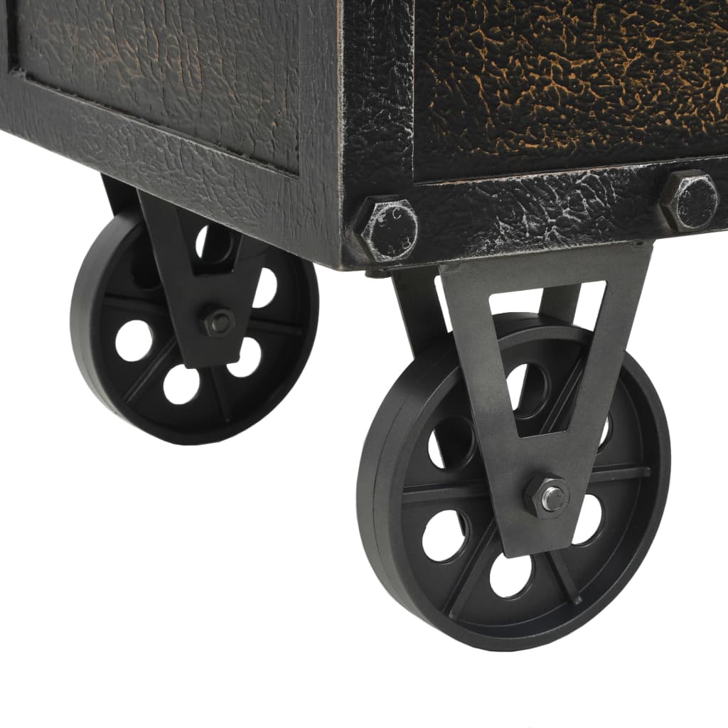 Banc de rangement Bois massif et similicuir 80,5x41x50 cm - XIOS