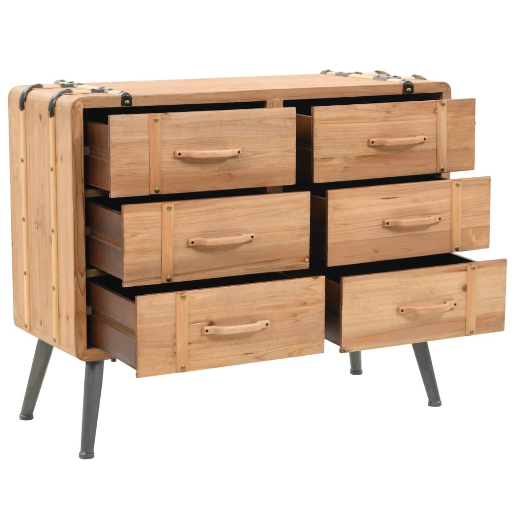 Armoire à tiroirs bois de sapin massif 91x35x73 cm - XIOS