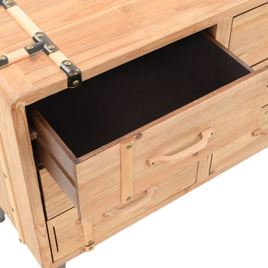 Armoire à tiroirs bois de sapin massif 91x35x73 cm - XIOS
