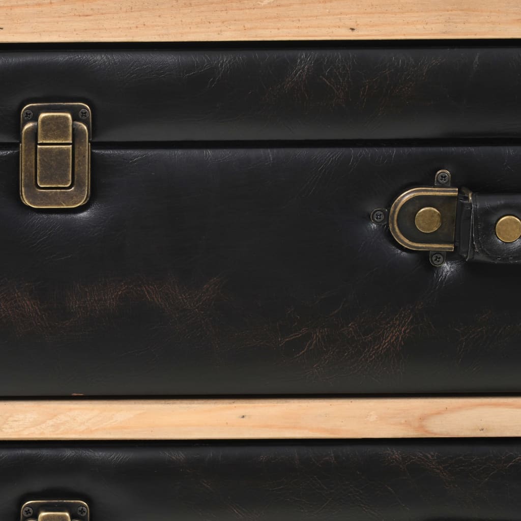 Armoire à tiroirs bois de sapin massif 80x36x75 cm - XIOS