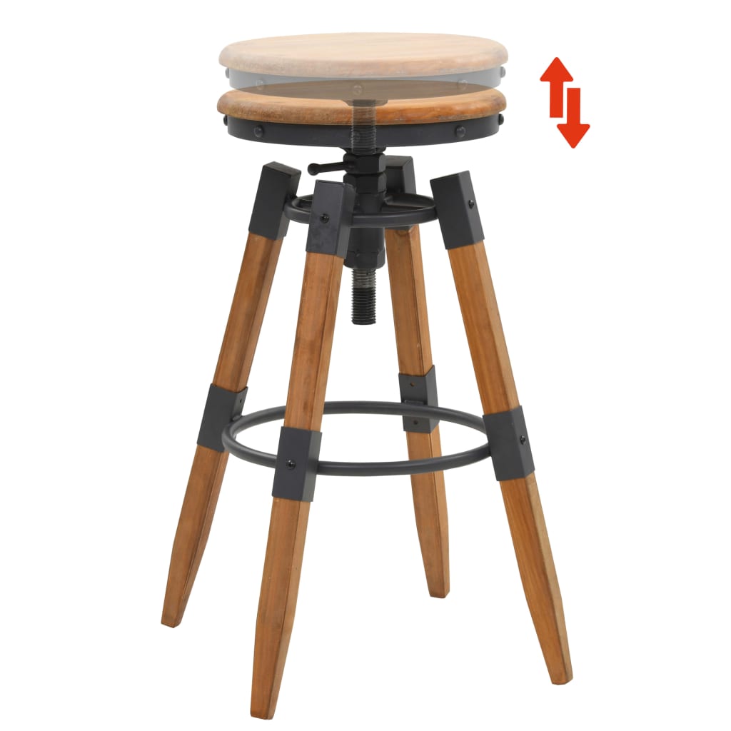 Tabourets de bar lot de 2 bois de sapin solide - XIOS