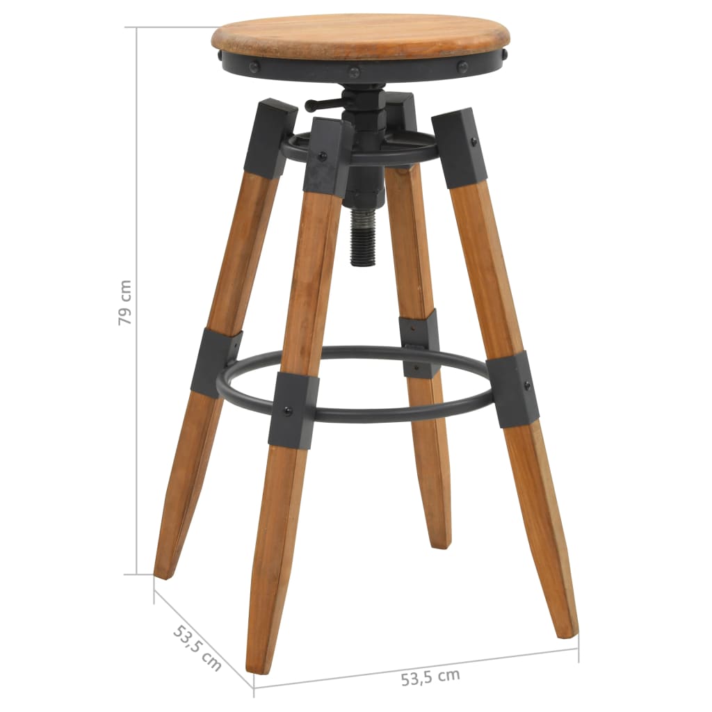 Tabourets de bar lot de 2 bois de sapin solide - XIOS