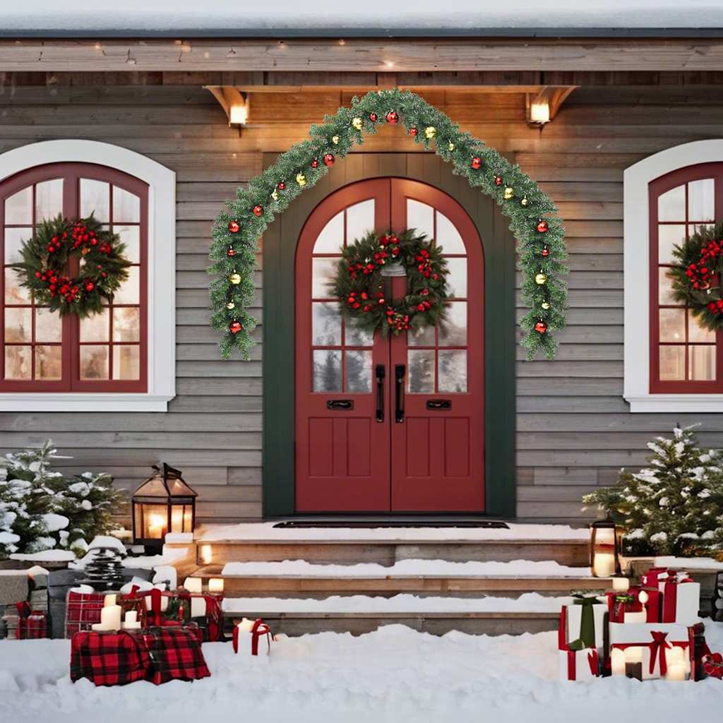 Guirlande de Noël décorée avec boules et lumières LED 5 m - XIOS