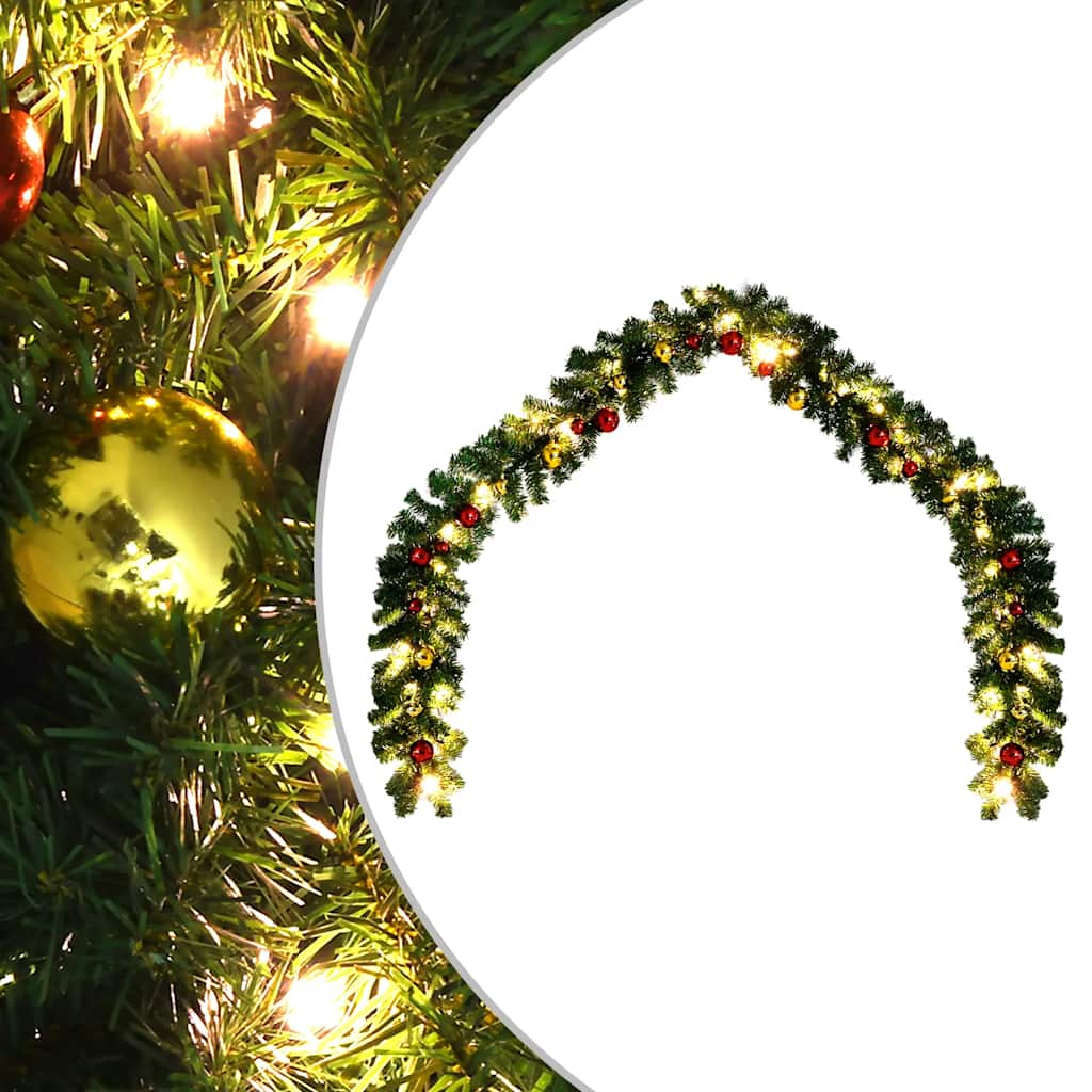 Guirlande de Noël décorée avec boules et lumières LED 20 m - XIOS