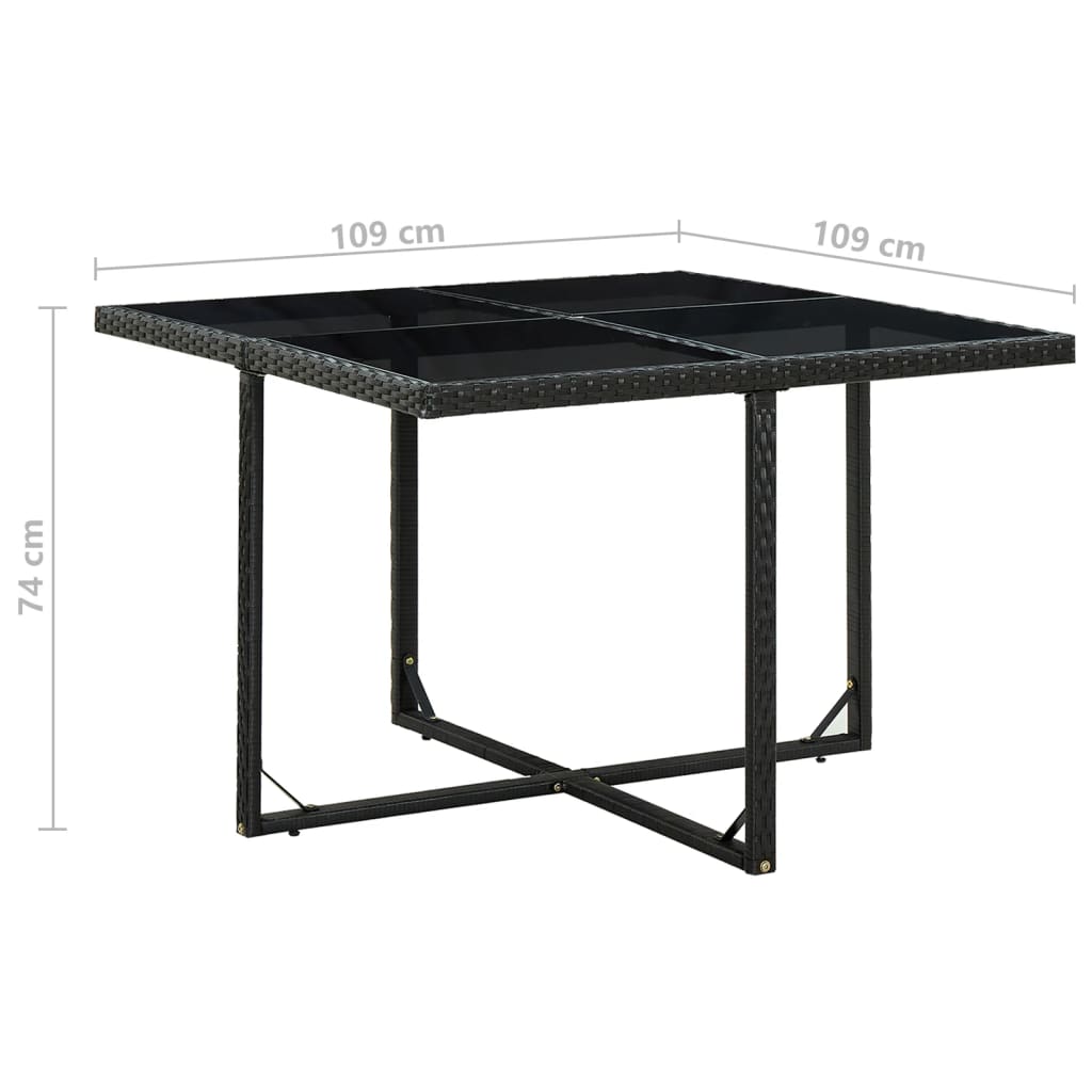 Salon de jardin encastrable 5 pcs et coussins Rotin Noir - XIOS