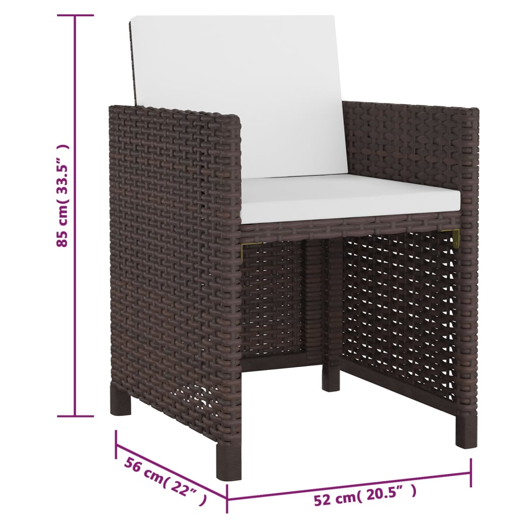 Ensemble à manger d'extérieur 5pcs avec coussins Résine tressée - XIOS