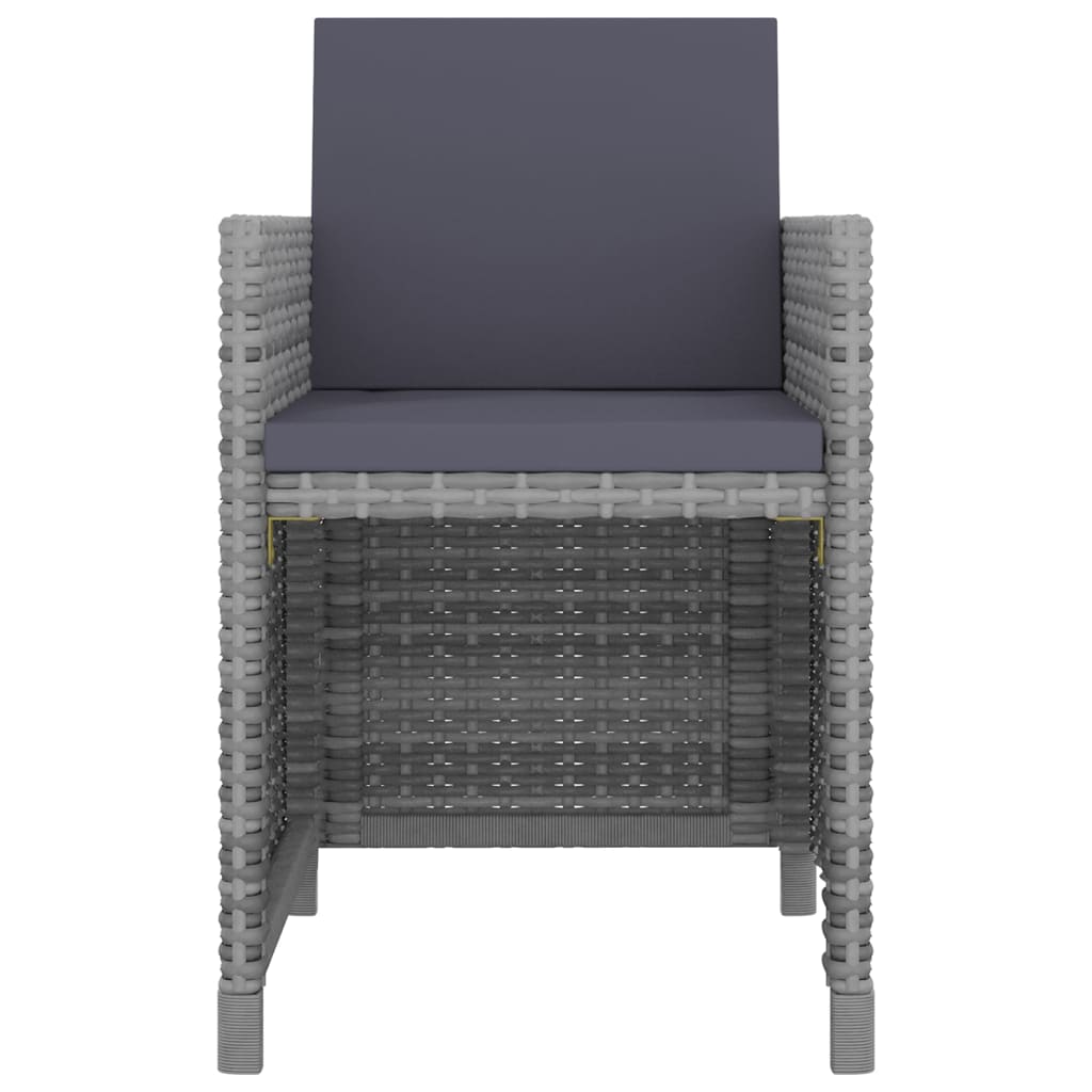 Ensemble à manger d'extérieur 5pcs coussins résine tressée gris - XIOS
