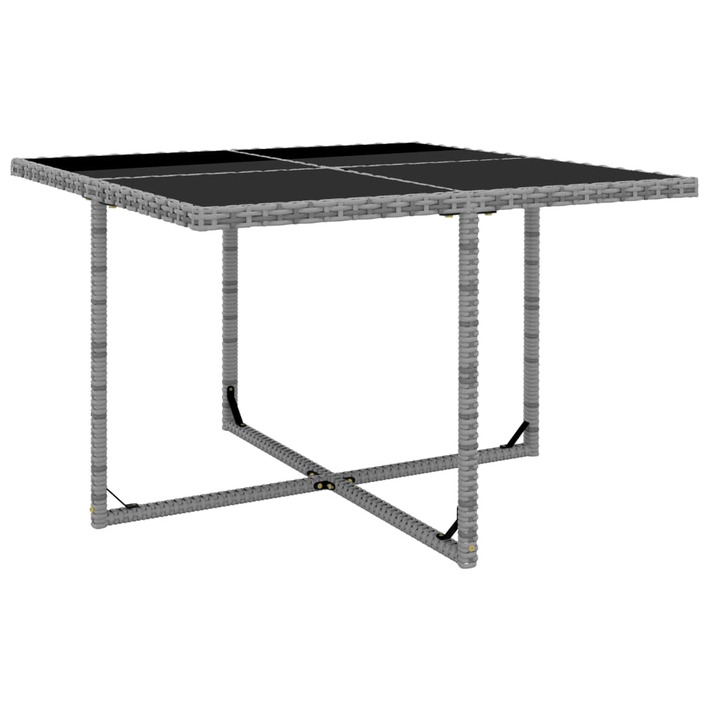 Ensemble à manger d'extérieur 5pcs coussins résine tressée gris - XIOS