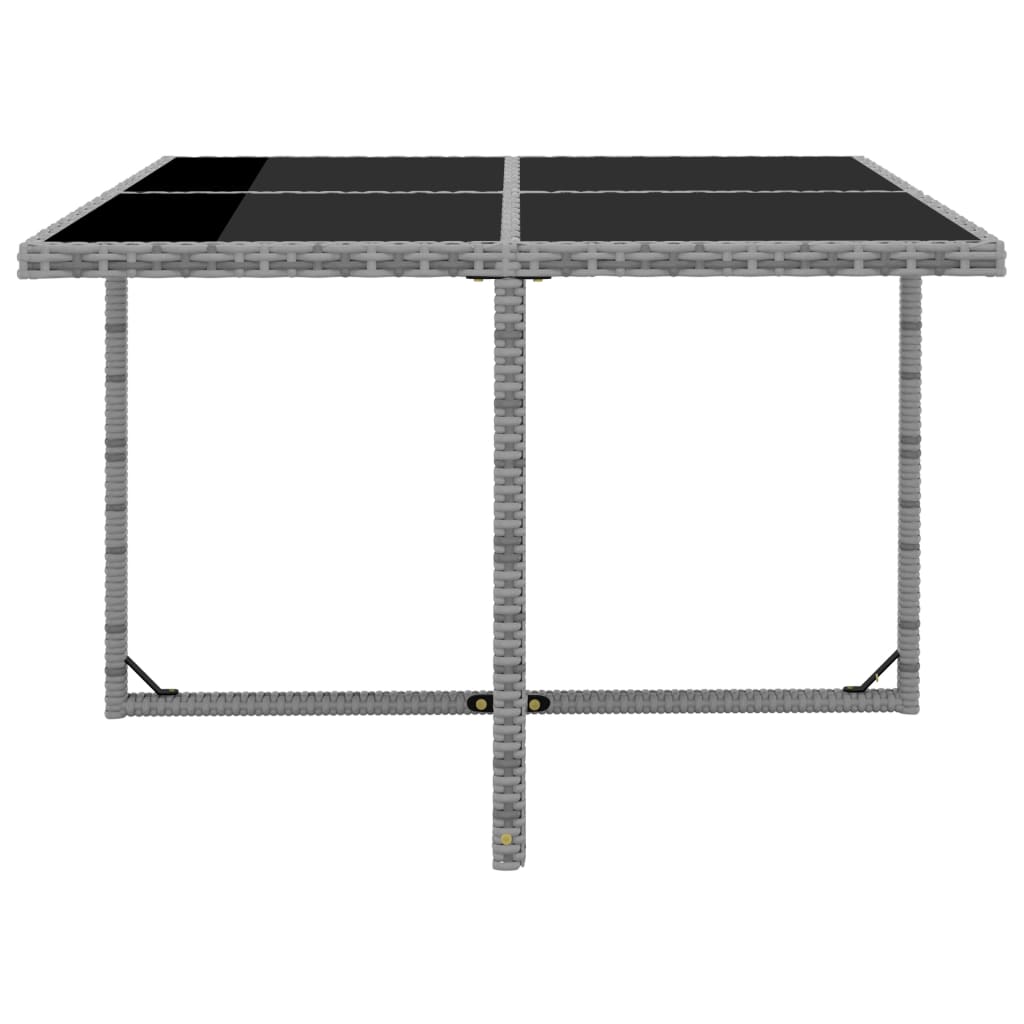 Ensemble à manger d'extérieur 5pcs coussins résine tressée gris - XIOS